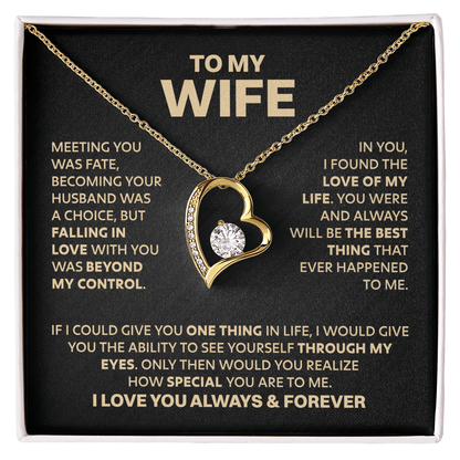 To My Wife necklace “Meeting you was fate” Ziavia Heart Necklace
