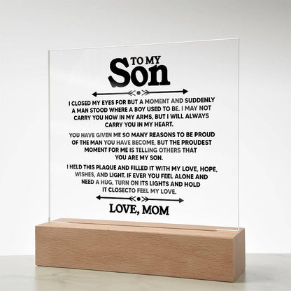 ZIAVIA  |  Acrylic Plaque  |  Son, Love Mom