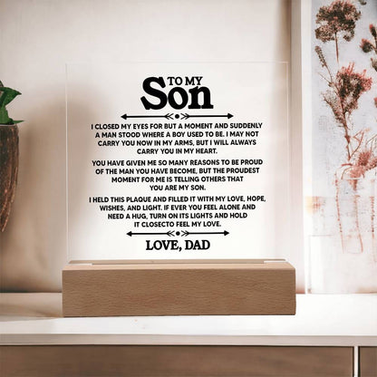 ZIAVIA  |  Acrylic Plaque  |  Son, Love Dad