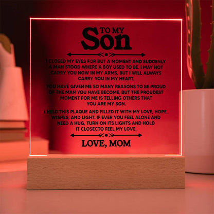 ZIAVIA  |  Acrylic Plaque  |  Son, Love Mom