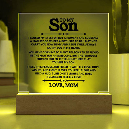 ZIAVIA  |  Acrylic Plaque  |  Son, Love Mom