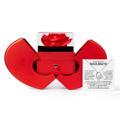Ziavia Heart Rose Box - Heart Necklace - Soulmate My Best Friend