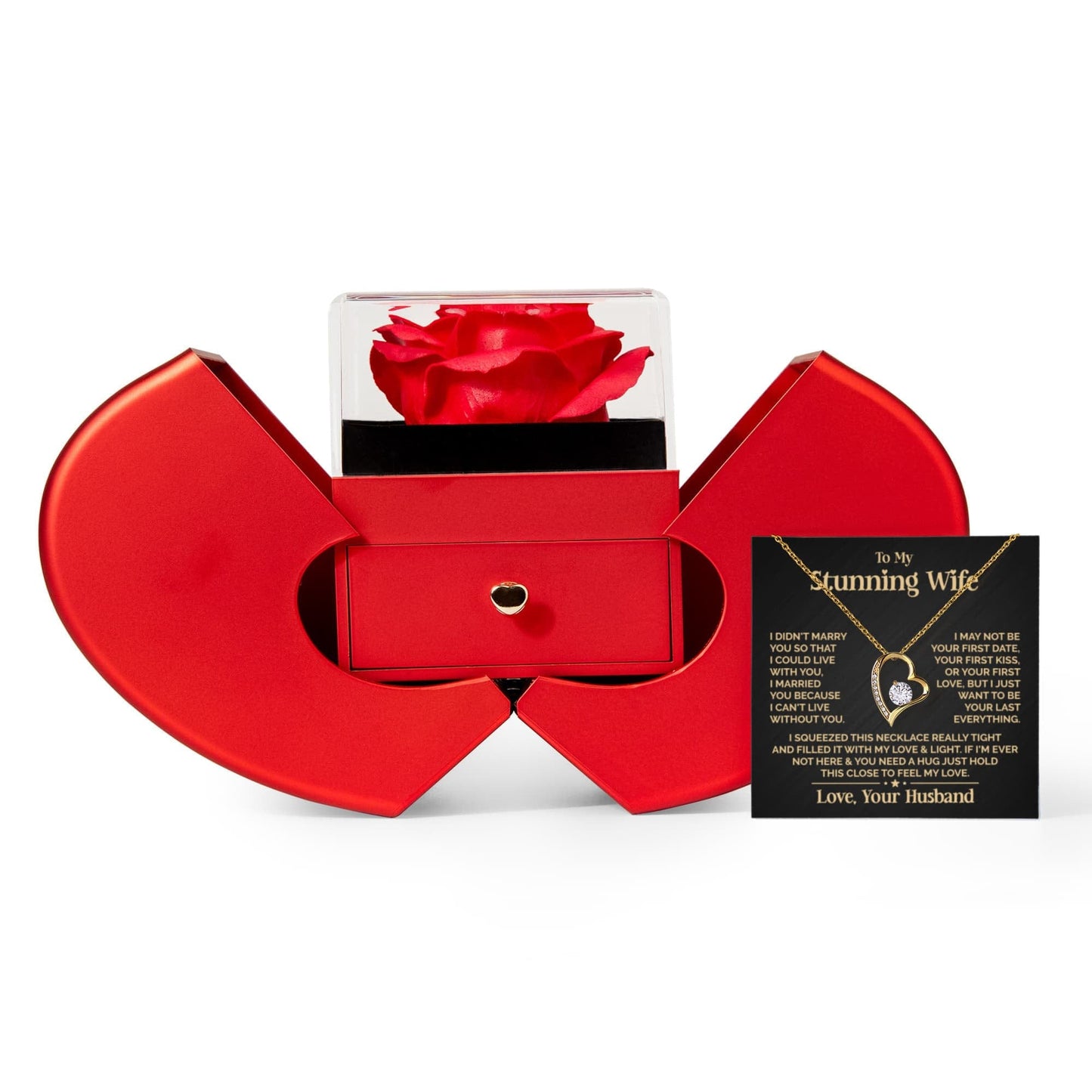 Ziavia Heart Rose Box - Heart Necklace - My Stunning Wife
