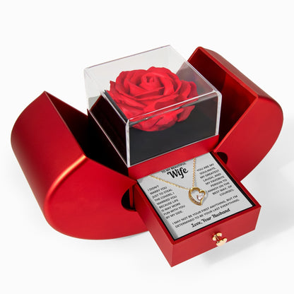 Ziavia Heart Rose Box - Heart Necklace - Wife My Favorite Person