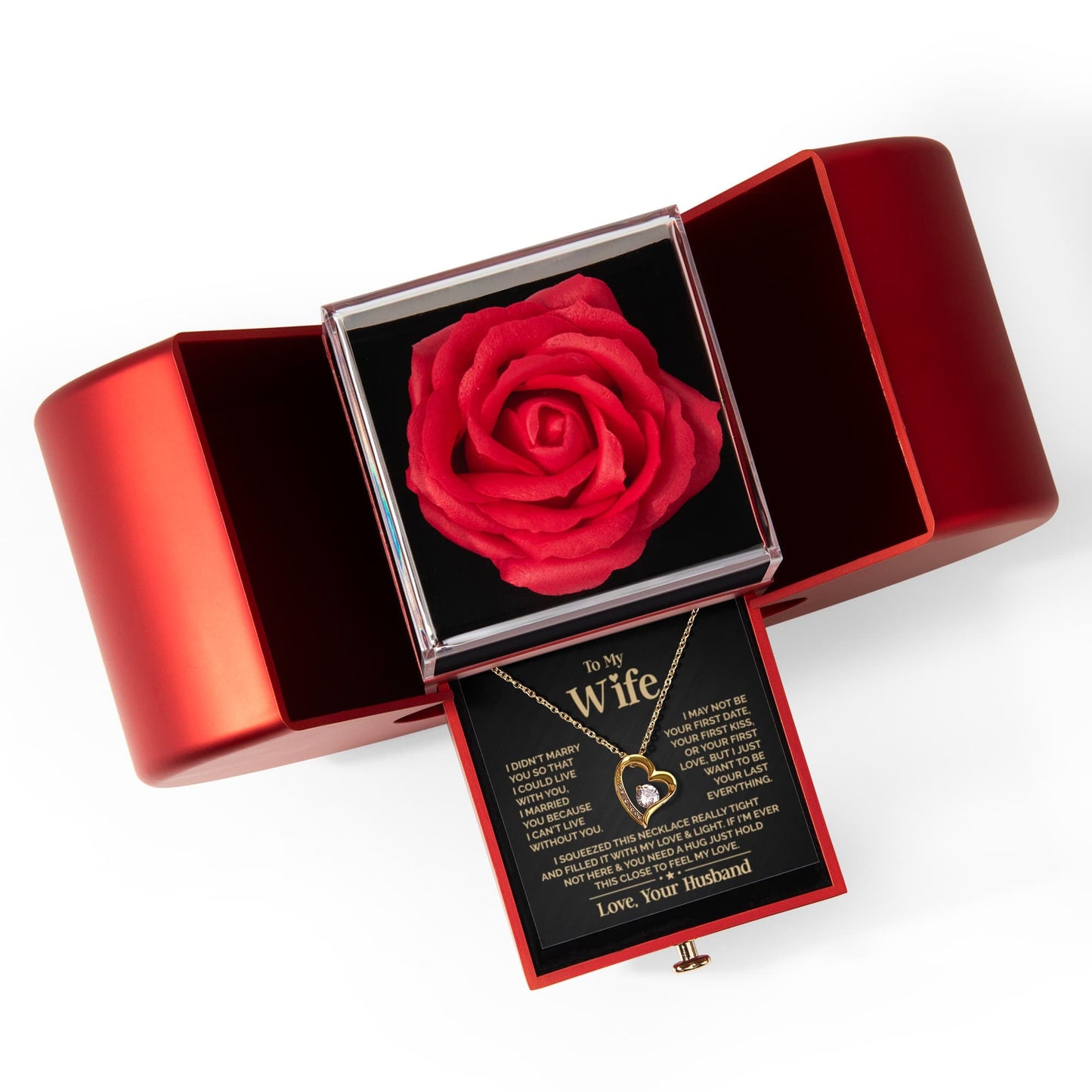 Ziavia Heart Rose Box - Heart Necklace - Wife My Last Everything