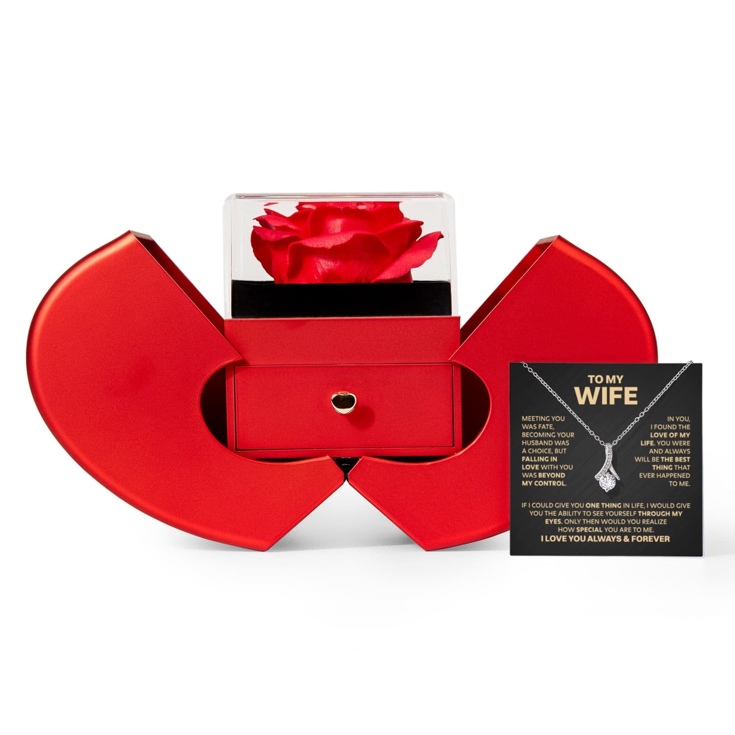 Ziavia Heart Rose Box - Alluring Necklace - Wife Love of My Life