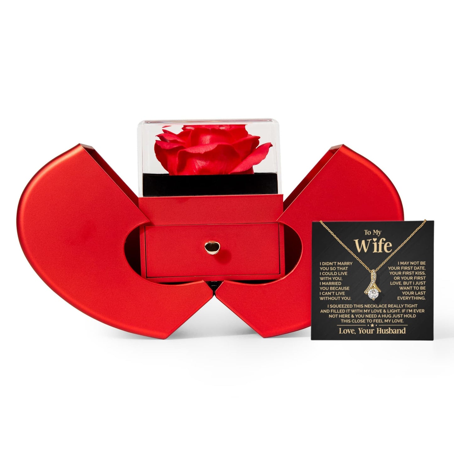 Ziavia Heart Rose Box - Alluring Necklace - Wife My Last Everything