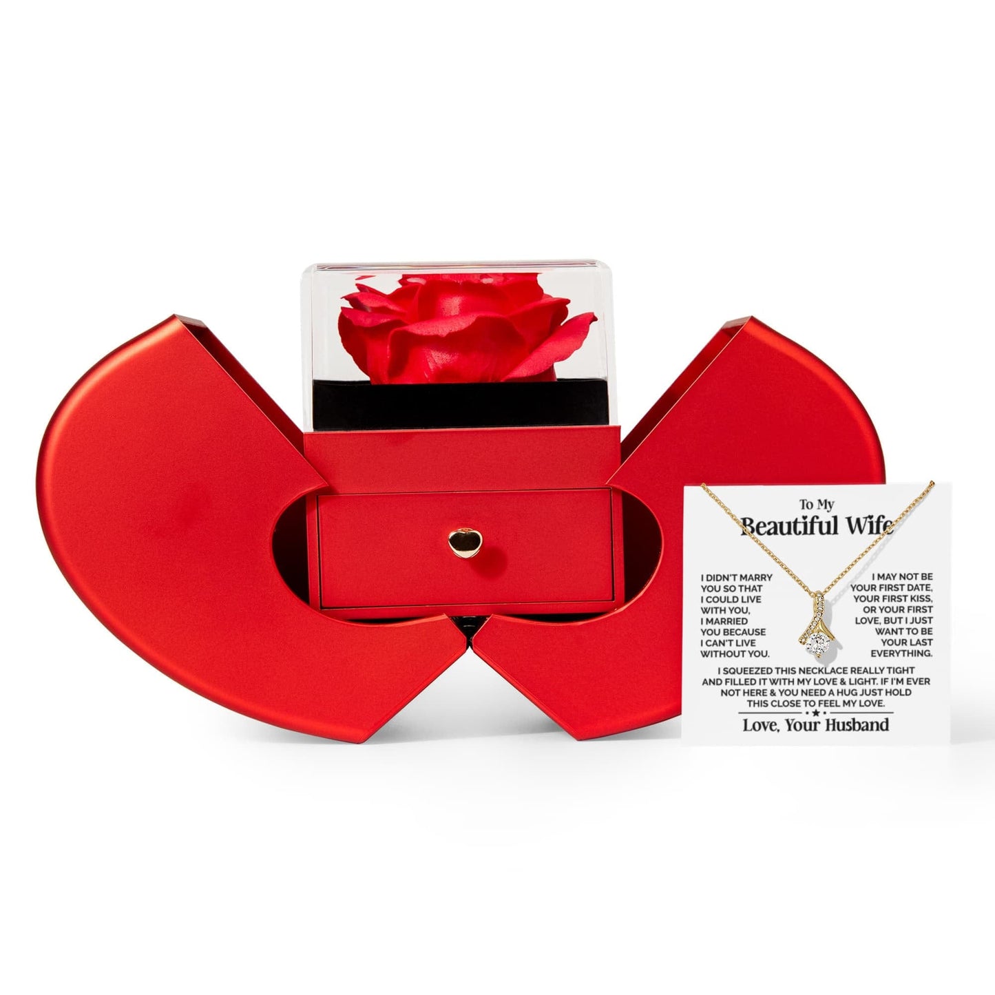 Ziavia Heart Rose Box - Alluring Necklace - My Beautiful Wife