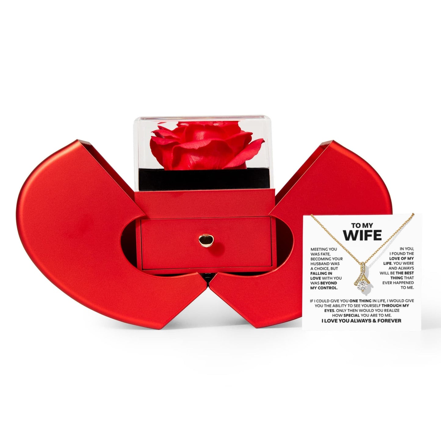 Ziavia Heart Rose Box - Alluring Necklace - Wife Falling in Love