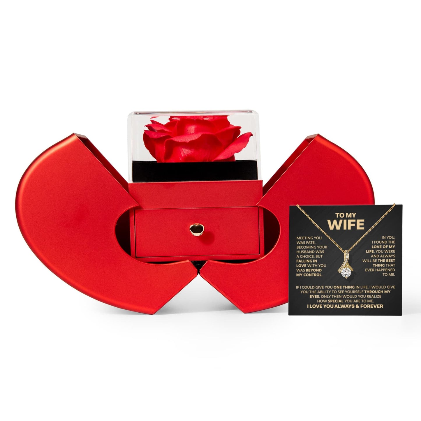 Ziavia Heart Rose Box - Alluring Necklace - Wife Love of My Life