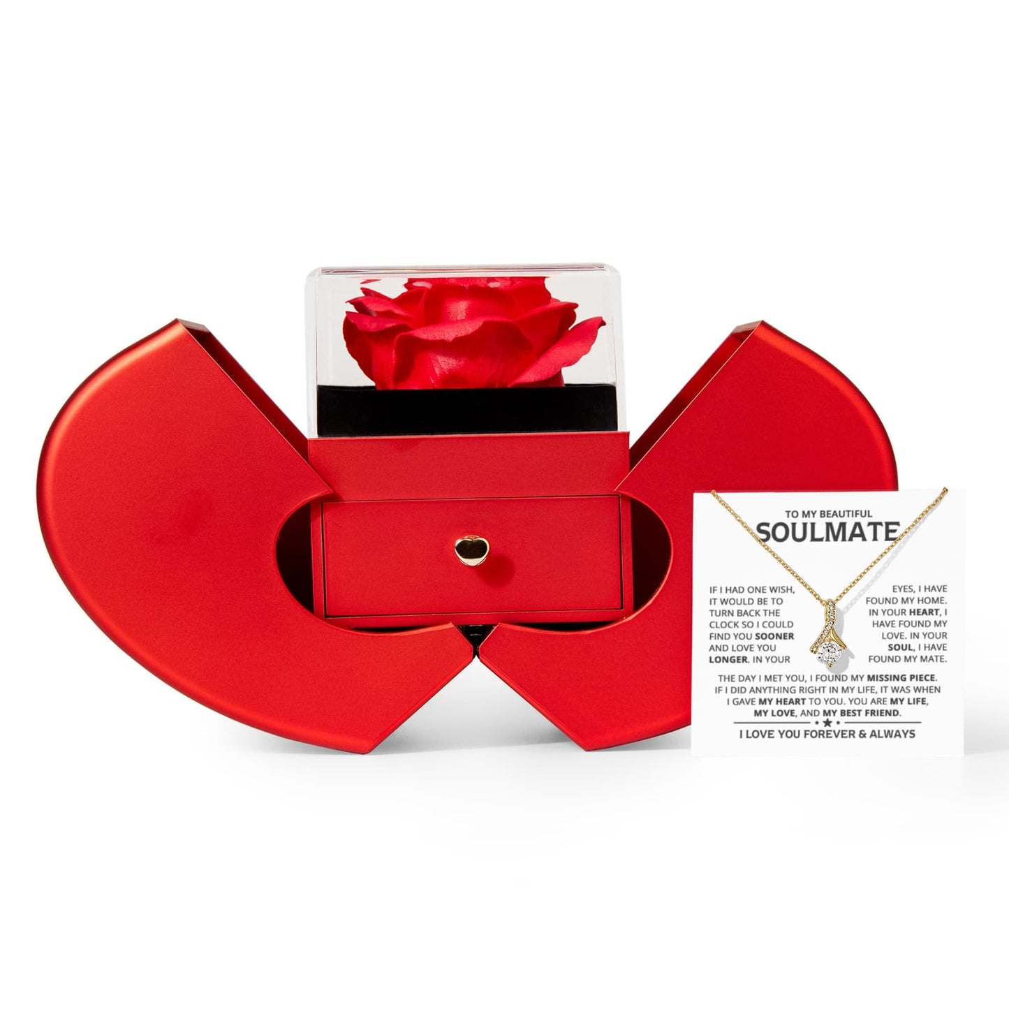 Ziavia Heart Rose Box - Alluring Necklace - Soulmate My Best Friend
