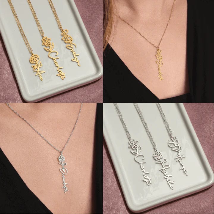 ZIAVIA  |  No Rain, No Flowers  |  Name & Month Necklace