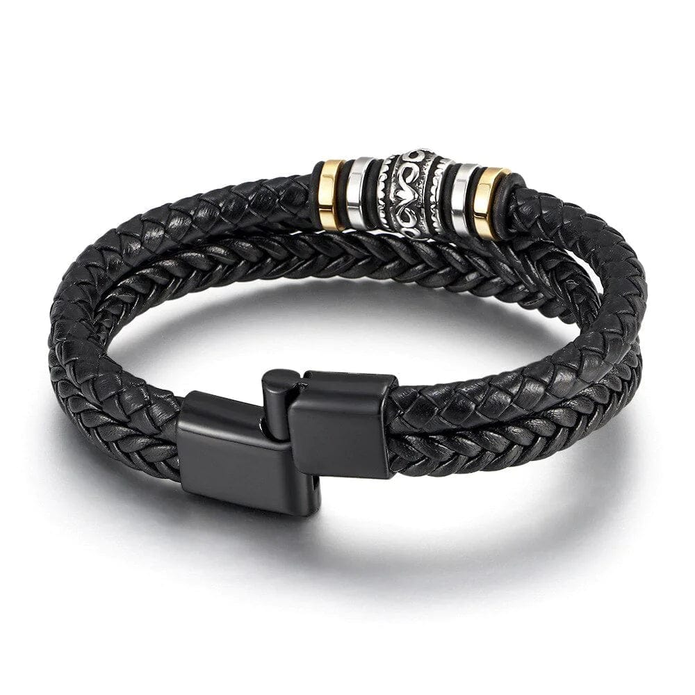 Mother & Son - LOVE YOU FOREVER - MEN'S LEATHER BRACELET (8.6")