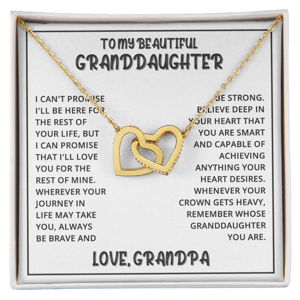 Interlocked Hearts Necklace - Granddaughter I Can Promise