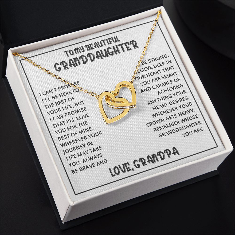 Interlocked Hearts Necklace - Granddaughter I Can Promise