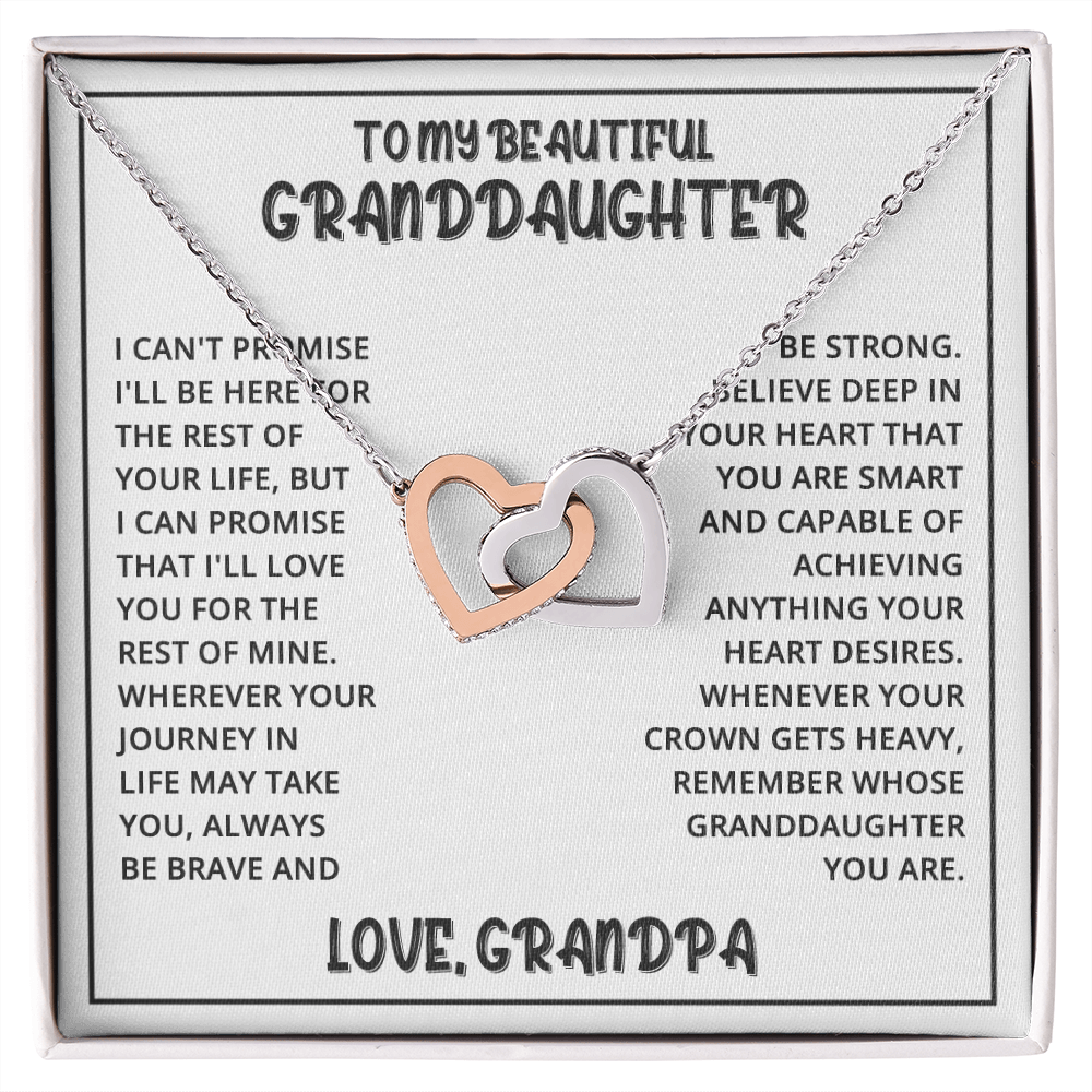 Interlocked Hearts Necklace - Granddaughter I Can Promise