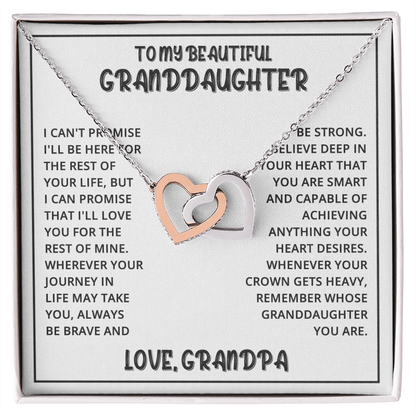 Interlocked Hearts Necklace - Granddaughter I Can Promise