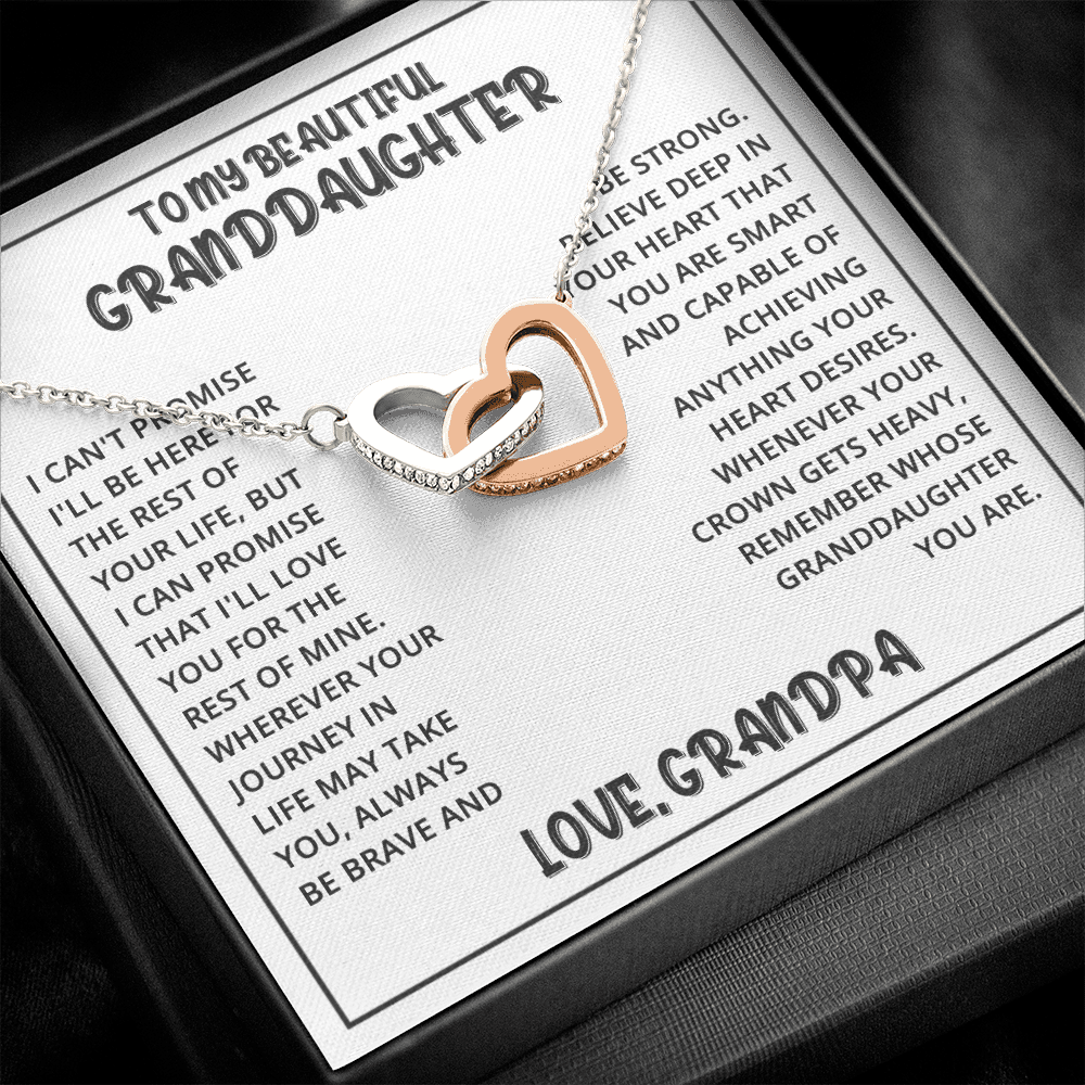 Interlocked Hearts Necklace - Granddaughter I Can Promise