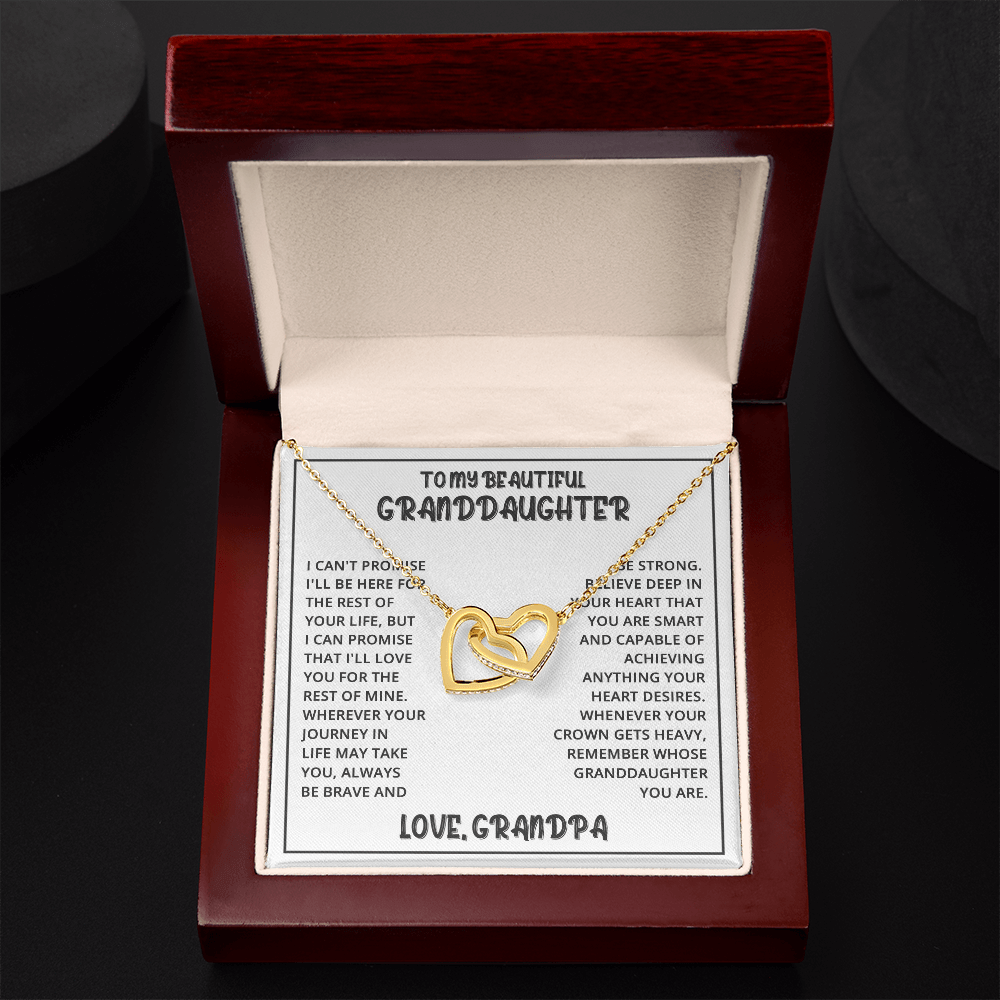 Interlocked Hearts Necklace - Granddaughter I Can Promise