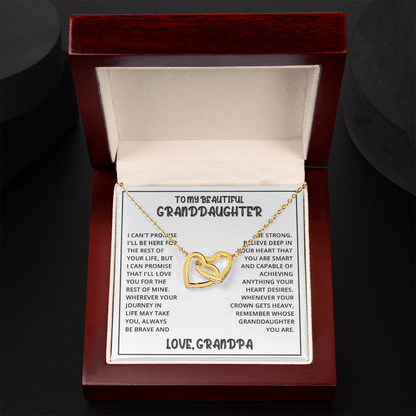 Interlocked Hearts Necklace - Granddaughter I Can Promise