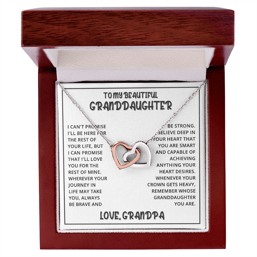 Interlocked Hearts Necklace - Granddaughter I Can Promise