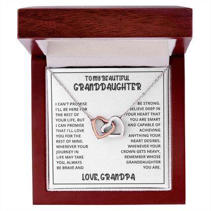 Interlocked Hearts Necklace - Granddaughter I Can Promise