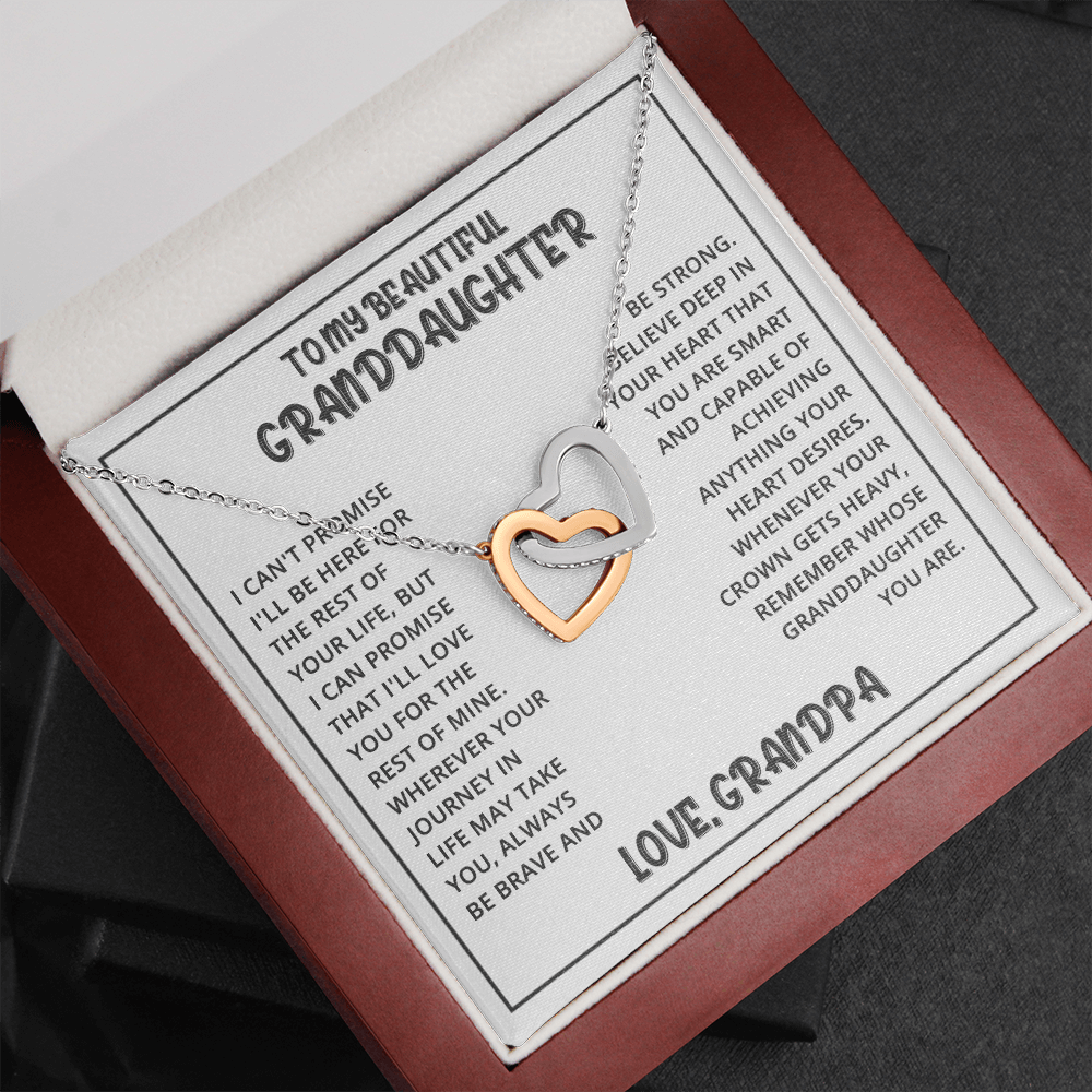 Interlocked Hearts Necklace - Granddaughter I Can Promise