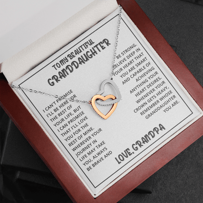 Interlocked Hearts Necklace - Granddaughter I Can Promise
