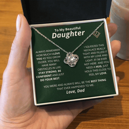 Vesta Knot Necklace - Daughter Stay Strong - From Dad